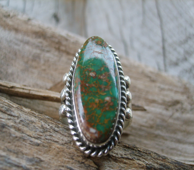 Nevada Green Turquoise Ring sz 9.25